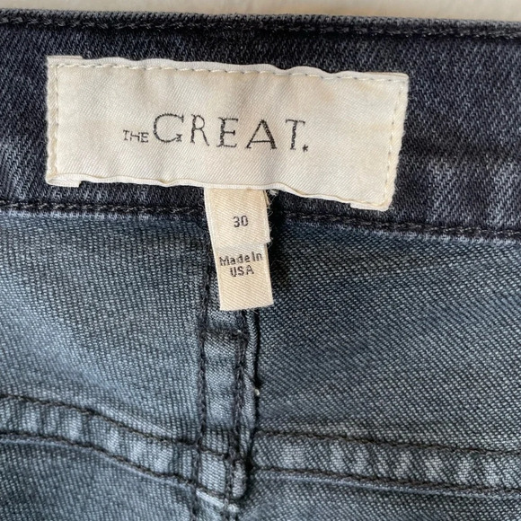 THE GREAT. The Fellow Black Jeans Womens Size 30 Raw Hem Denim Button Fly - Picture 2 of 8